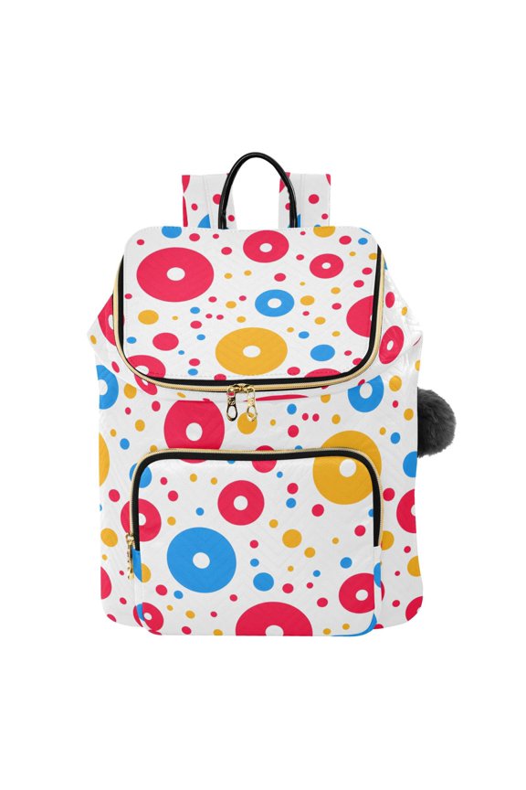 Circle Polka Dots Travel Backpack Laptop Bag Large Capacity Daypack