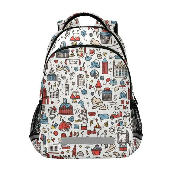ALAZA City Cute Print Backpack Elementary School Bag Bookbag Travel Rucksack