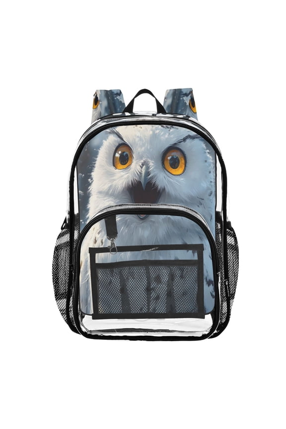Clear Backpack A Cute Owl PVC Transparent BookBag