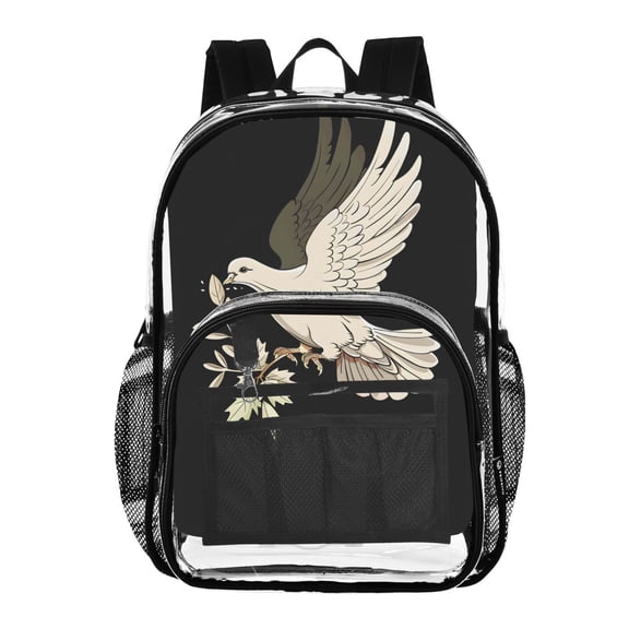 ALAZA Clear Backpack A Pigeon PVC Transparent BookBag