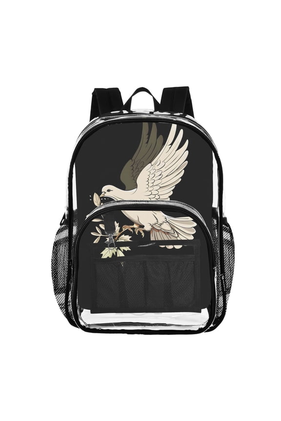 Clear Backpack A Pigeon PVC Transparent BookBag