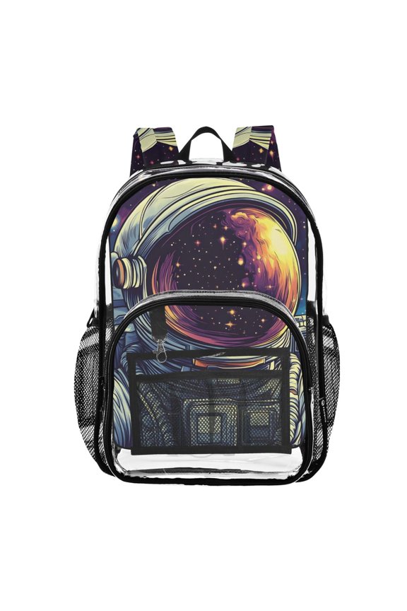 Clear Backpack An Astronaut PVC Transparent BookBag