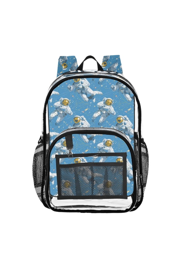 Clear Backpack Astronaut Space Cartoon PVC Transparent BookBag