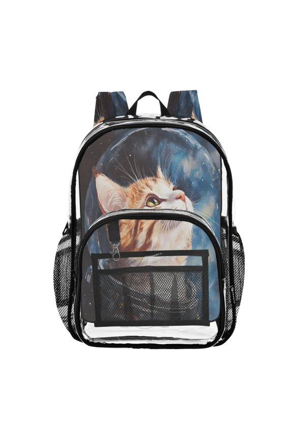 Clear Backpack Astronaut Watercolor PVC Transparent BookBag