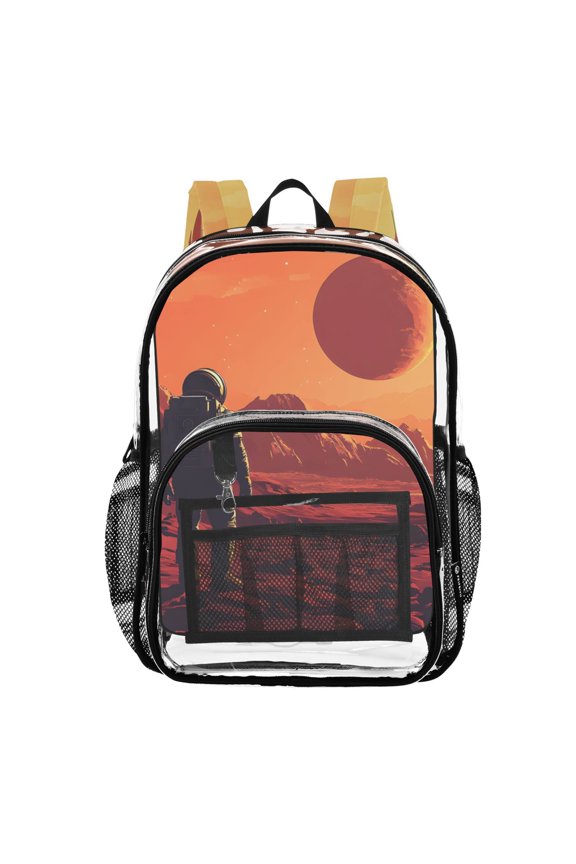 Clear Backpack Astronaut in Sunset PVC Transparent BookBag