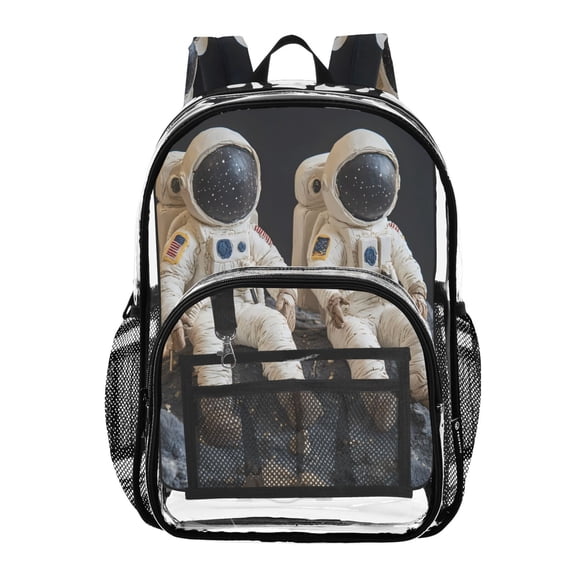 ALAZA Clear Backpack Astronauts in Universe PVC Transparent BookBag