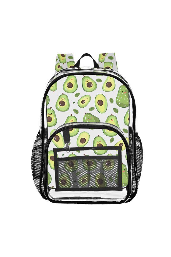 Clear Backpack Avocado PVC Transparent BookBag