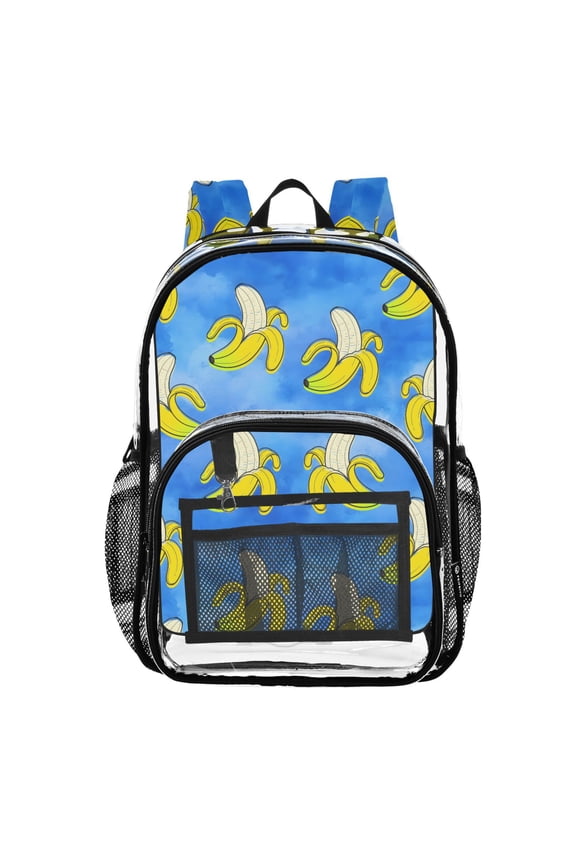 Clear Backpack Bananas Tie Dye PVC Transparent BookBag