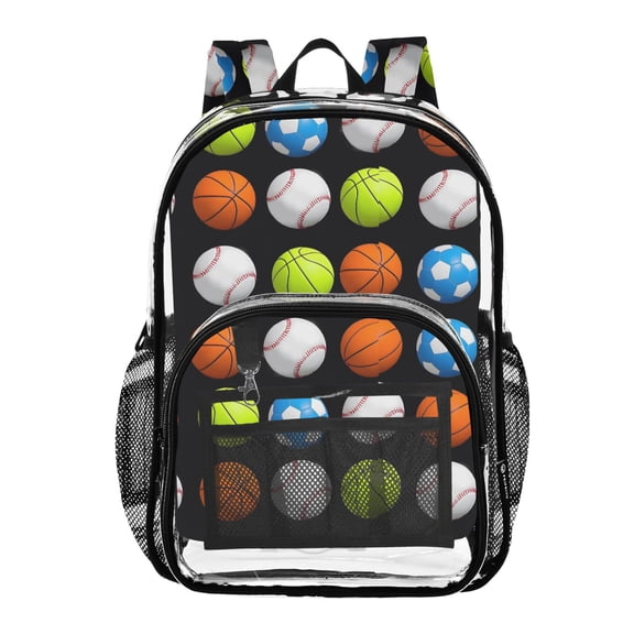 ALAZA Clear Backpack Baseball Football Basketball PVC Transparent BookBag