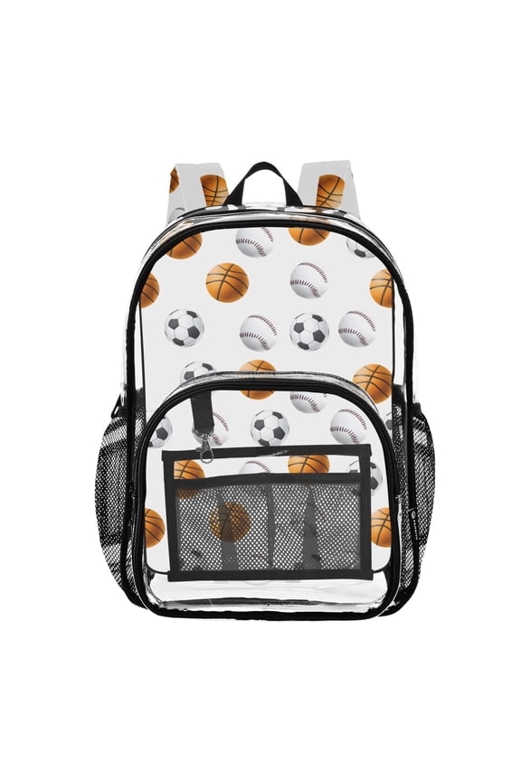 Clear Backpack Basketball Football Baseball PVC Transparent BookBag
