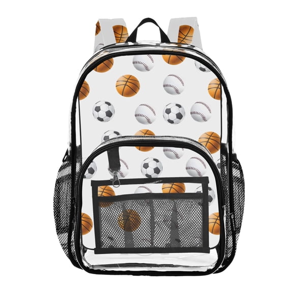 ALAZA Clear Backpack Basketball Football Baseball PVC Transparent BookBag