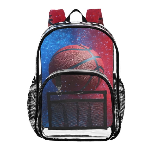 ALAZA Clear Backpack Basketball Starry PVC Transparent BookBag