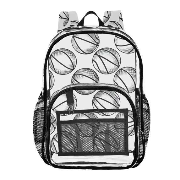 ALAZA Clear Backpack Basketballs-z1 PVC Transparent BookBag