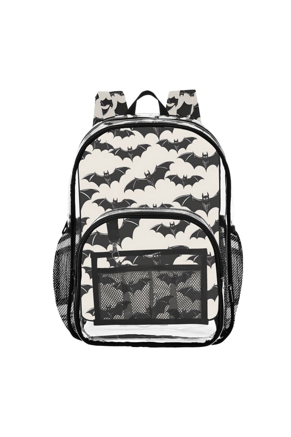 Clear Backpack Bats Halloween PVC Transparent BookBag