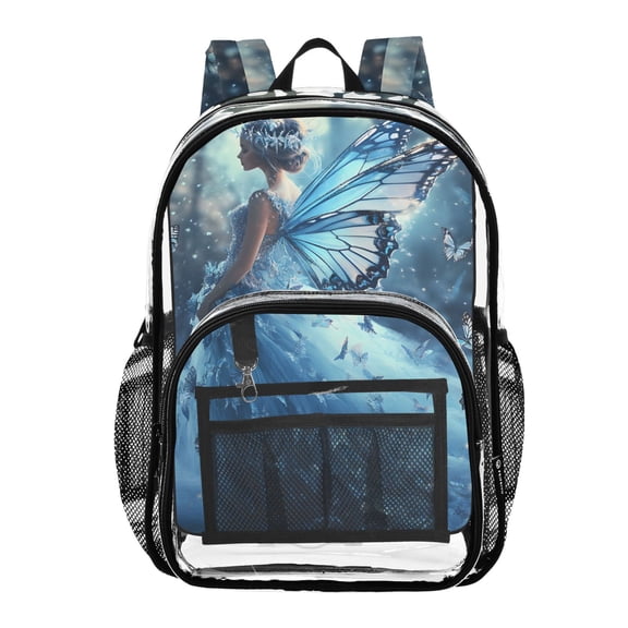ALAZA Clear Backpack Beautiful Butterfly with Wing PVC Transparent BookBag
