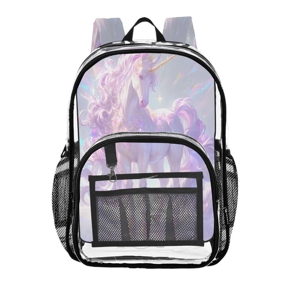 ALAZA Clear Backpack Beautiful Unicorn PVC Transparent BookBag