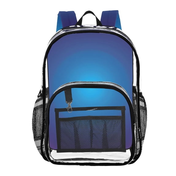 ALAZA Clear Backpack Blue Circle Gradient PVC Transparent BookBag