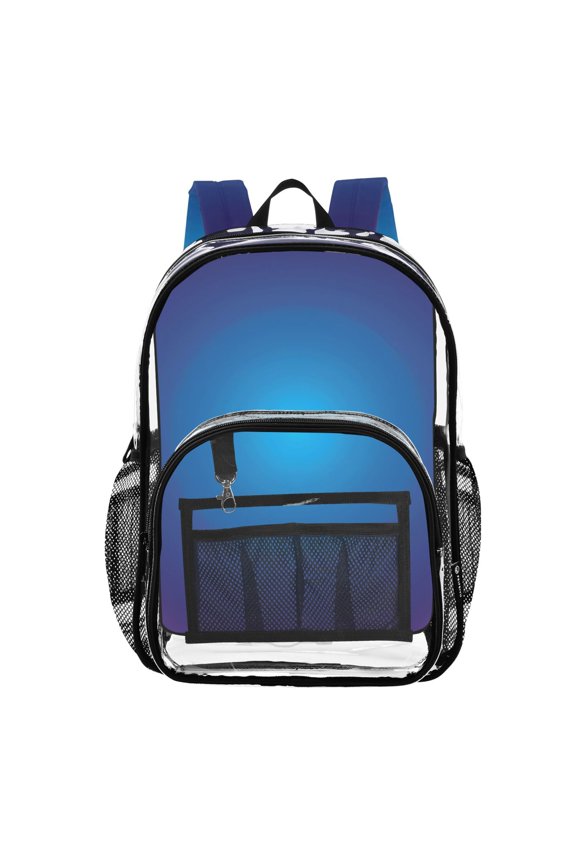 Clear Backpack Blue Circle Gradient PVC Transparent BookBag