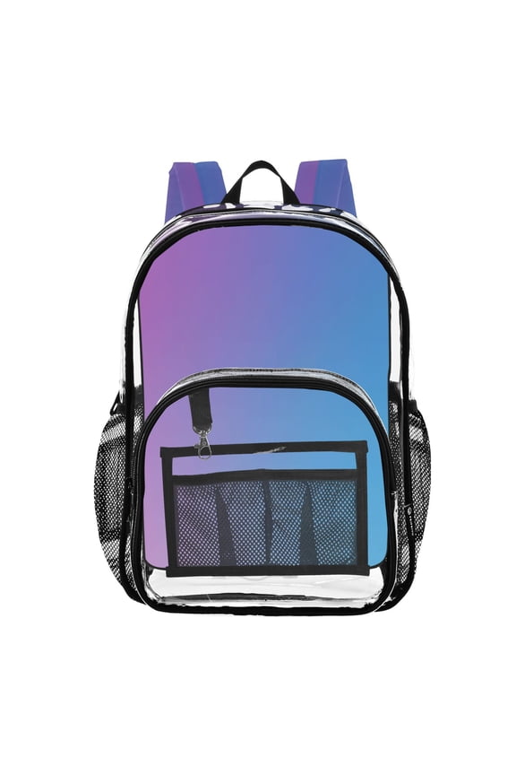 Clear Backpack Blue Gradient-z2 PVC Transparent BookBag