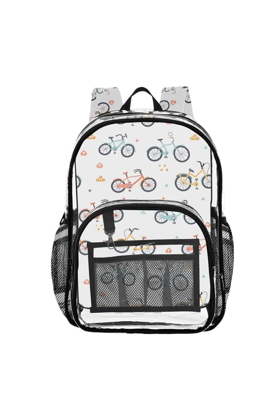 Clear Backpack Cartoon Bike PVC Transparent BookBag