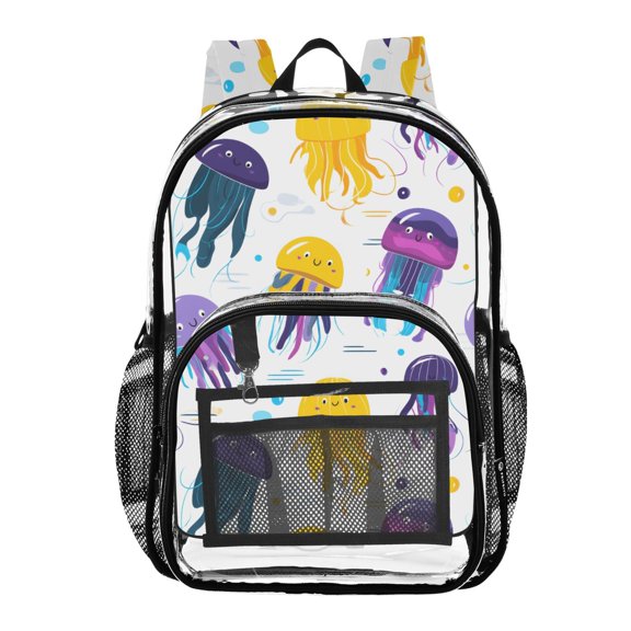 ALAZA Clear Backpack Cartoon Cute Jellyfish PVC Transparent BookBag
