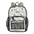 thumbnail image 1 of ALAZA Clear Backpack Cartoon Dinosaur Cactus PVC Transparent BookBag, 1 of 7