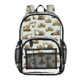 thumbnail image 1 of ALAZA Clear Backpack Cartoon Excavator Vehicle PVC Transparent BookBag, 1 of 7