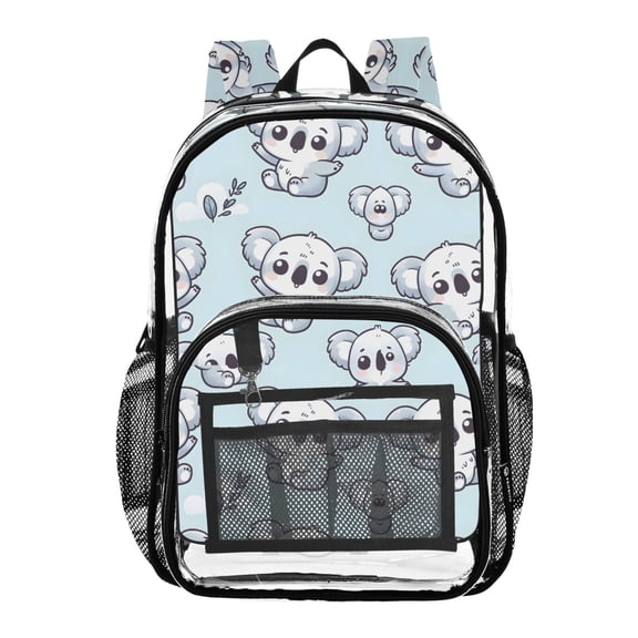 ALAZA Clear Backpack Cartoon Koala Cute PVC Transparent BookBag