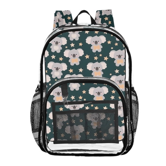 ALAZA Clear Backpack Cartoon Koala Stars PVC Transparent BookBag