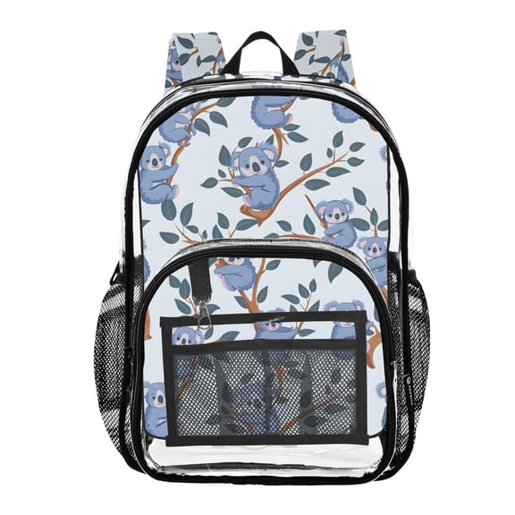 ALAZA Clear Backpack Cartoon Koalas PVC Transparent BookBag