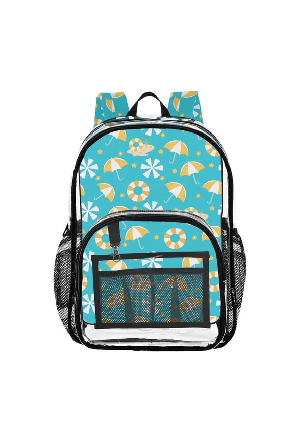 Clear Backpack Cartoon Summer Umbrellas PVC Transparent BookBag