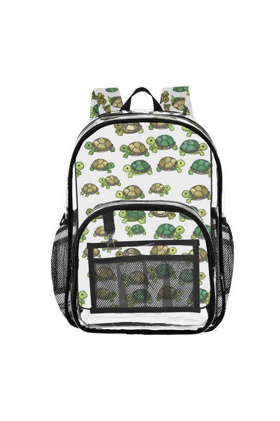 Clear Backpack Cartoon Turtles PVC Transparent BookBag