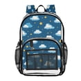 thumbnail image 1 of ALAZA Clear Backpack Clouds Stars PVC Transparent BookBag, 1 of 7