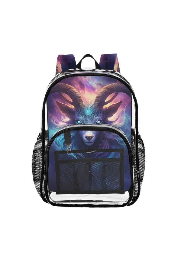 Clear Backpack Cool Goat PVC Transparent BookBag