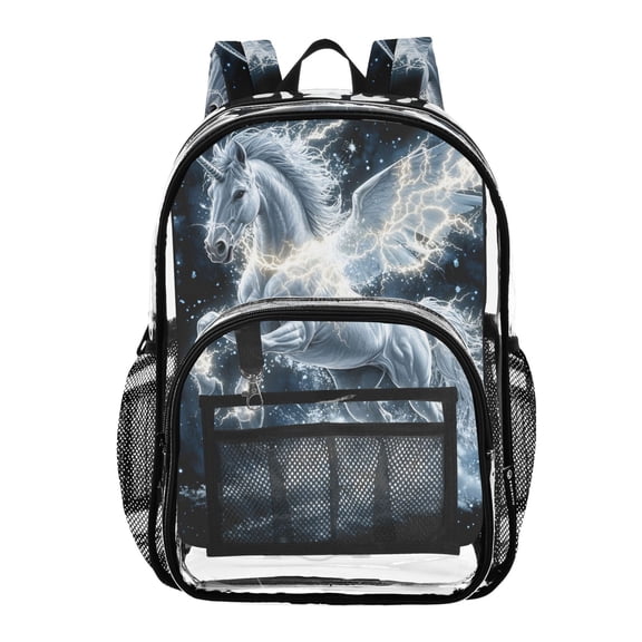 ALAZA Clear Backpack Cool Unicorn PVC Transparent BookBag