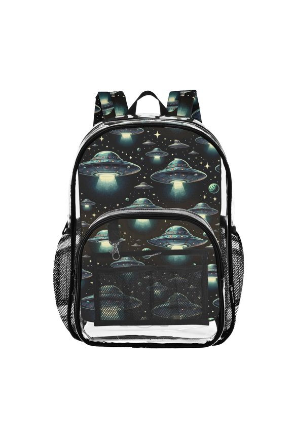 Clear Backpack Cosmos Space PVC Transparent BookBag