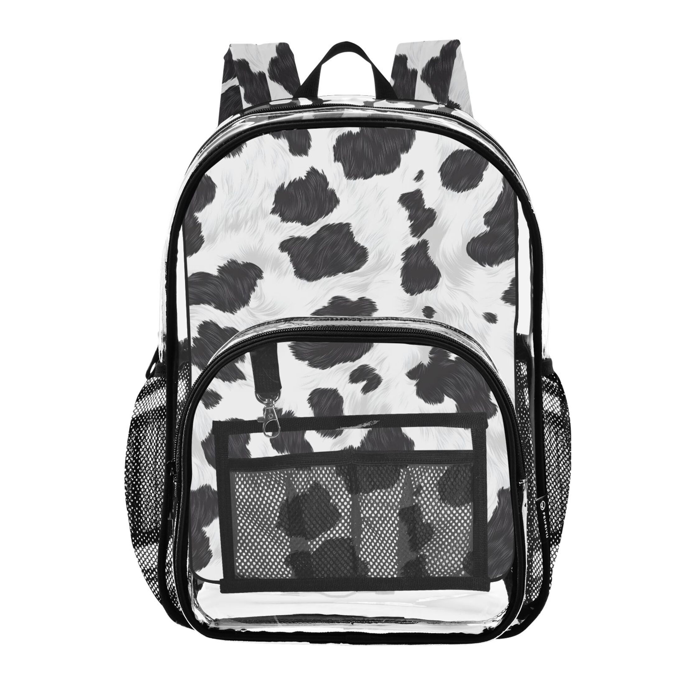 ALAZA Clear Backpack Cow Print PVC Transparent BookBag