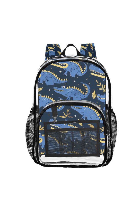 Clear Backpack Crocodile Cartoon PVC Transparent BookBag