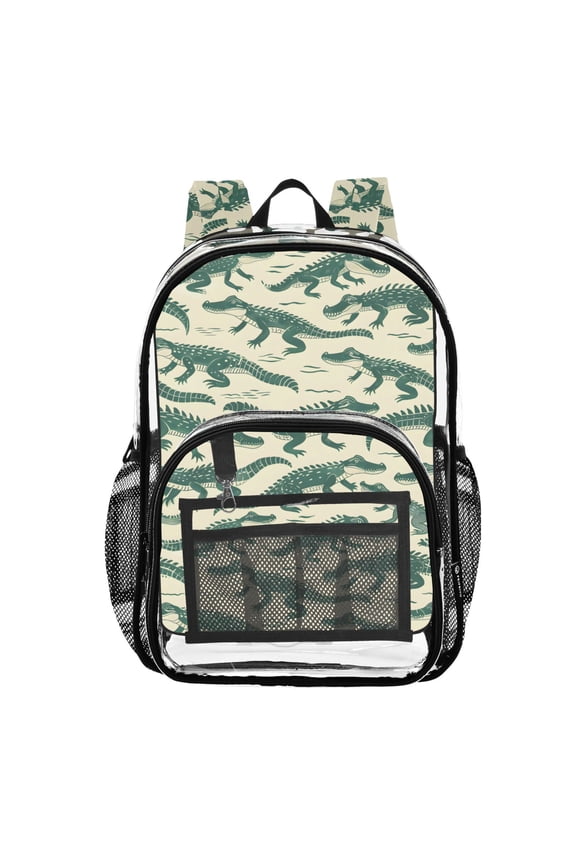 Clear Backpack Crocodiles PVC Transparent BookBag