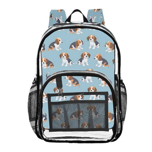 ALAZA Clear Backpack Cute Beagle Dogs PVC Transparent BookBag
