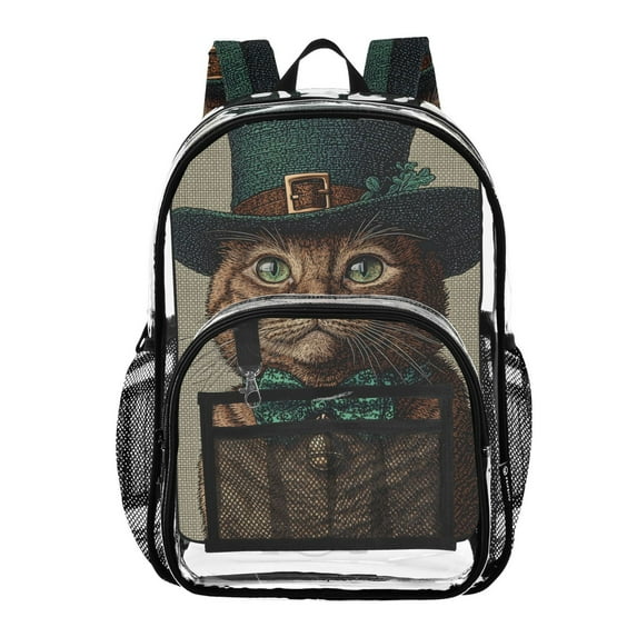 ALAZA Clear Backpack Cute Cat PVC Transparent BookBag