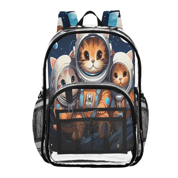 ALAZA Clear Backpack Cute Cats PVC Transparent BookBag