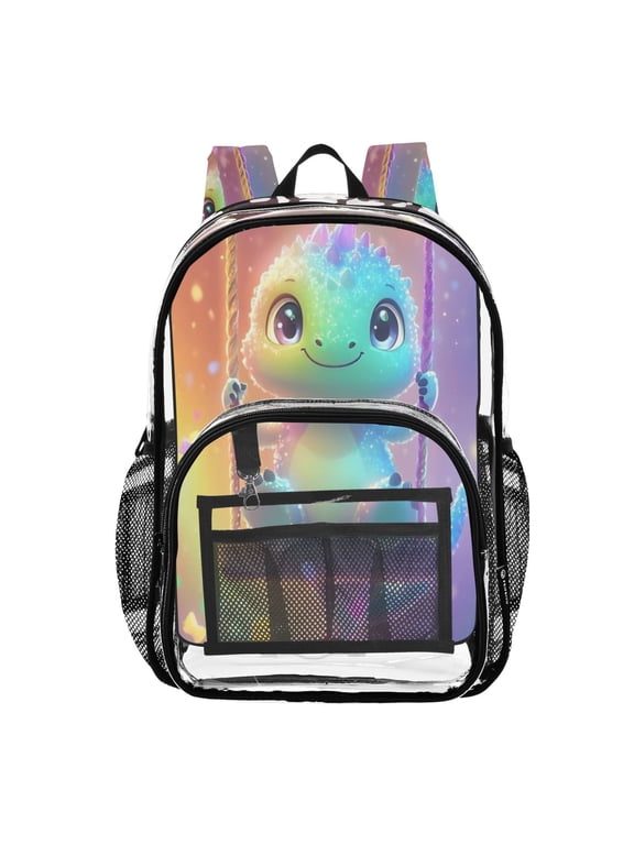 Clear Backpack Cute Dinosaur PVC Transparent BookBag