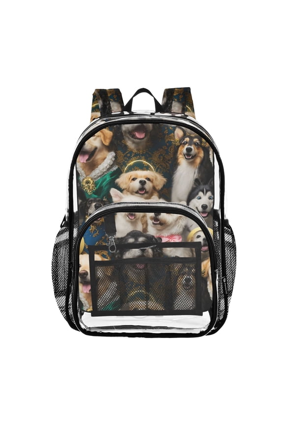 Clear Backpack Cute Dog Cartoon PVC Transparent BookBag