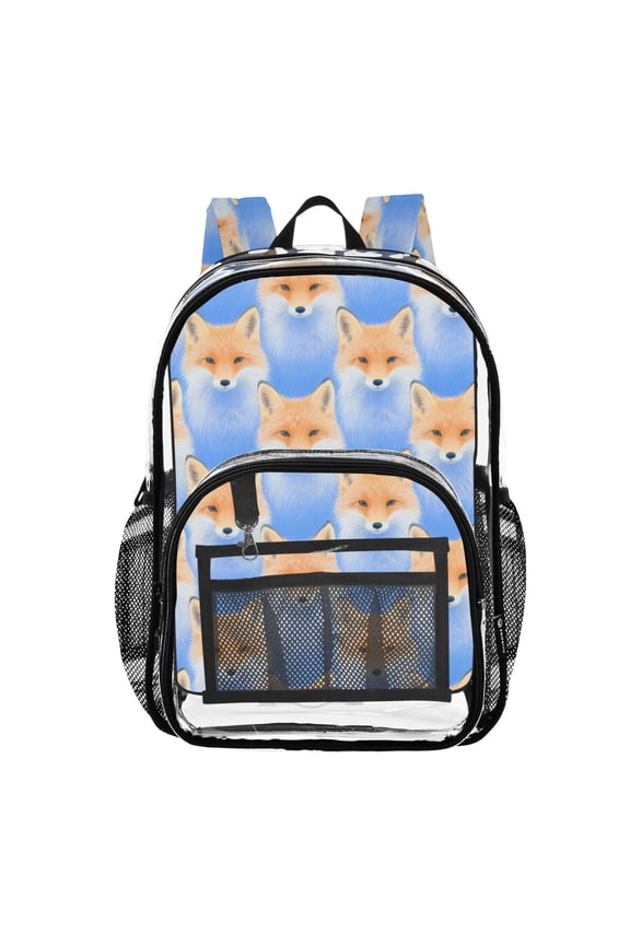 Clear Backpack Cute Fox PVC Transparent BookBag
