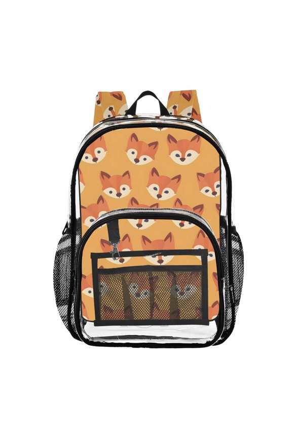Clear Backpack Cute Fox PVC Transparent BookBag