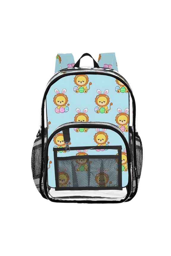Clear Backpack Cute Lion PVC Transparent BookBag