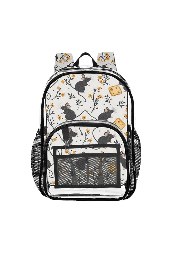 Clear Backpack Cute Mouse Rat PVC Transparent BookBag