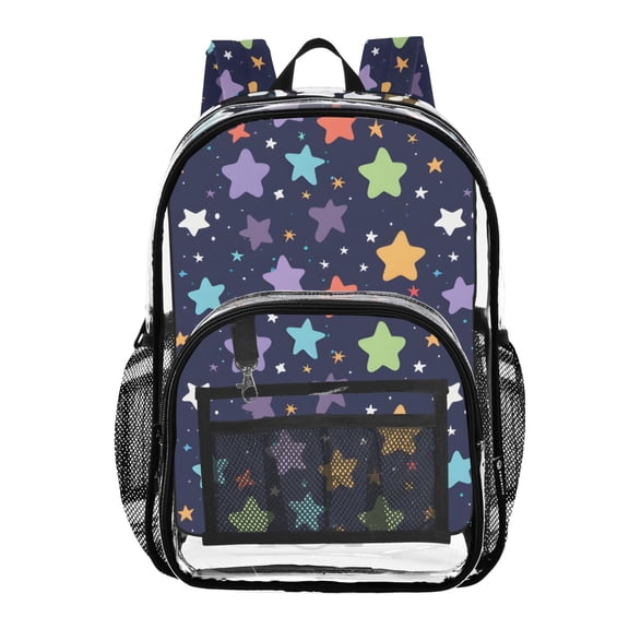 ALAZA Clear Backpack Cute Stars PVC Transparent BookBag