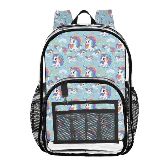 ALAZA Clear Backpack Cute Unicorns PVC Transparent BookBag